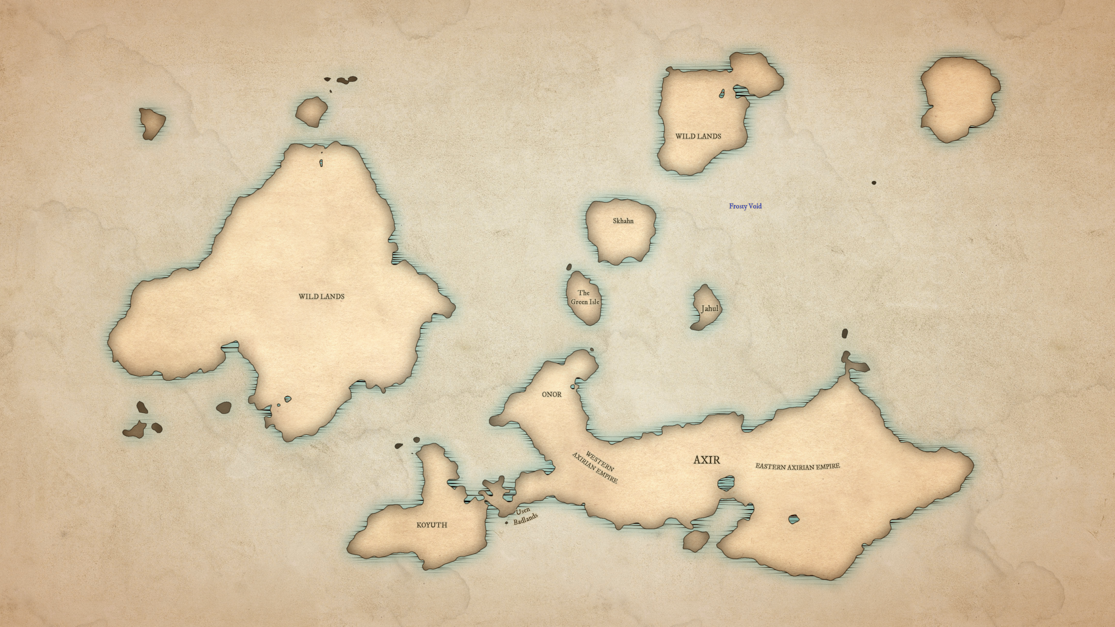 World map showing continents and ocean realms
