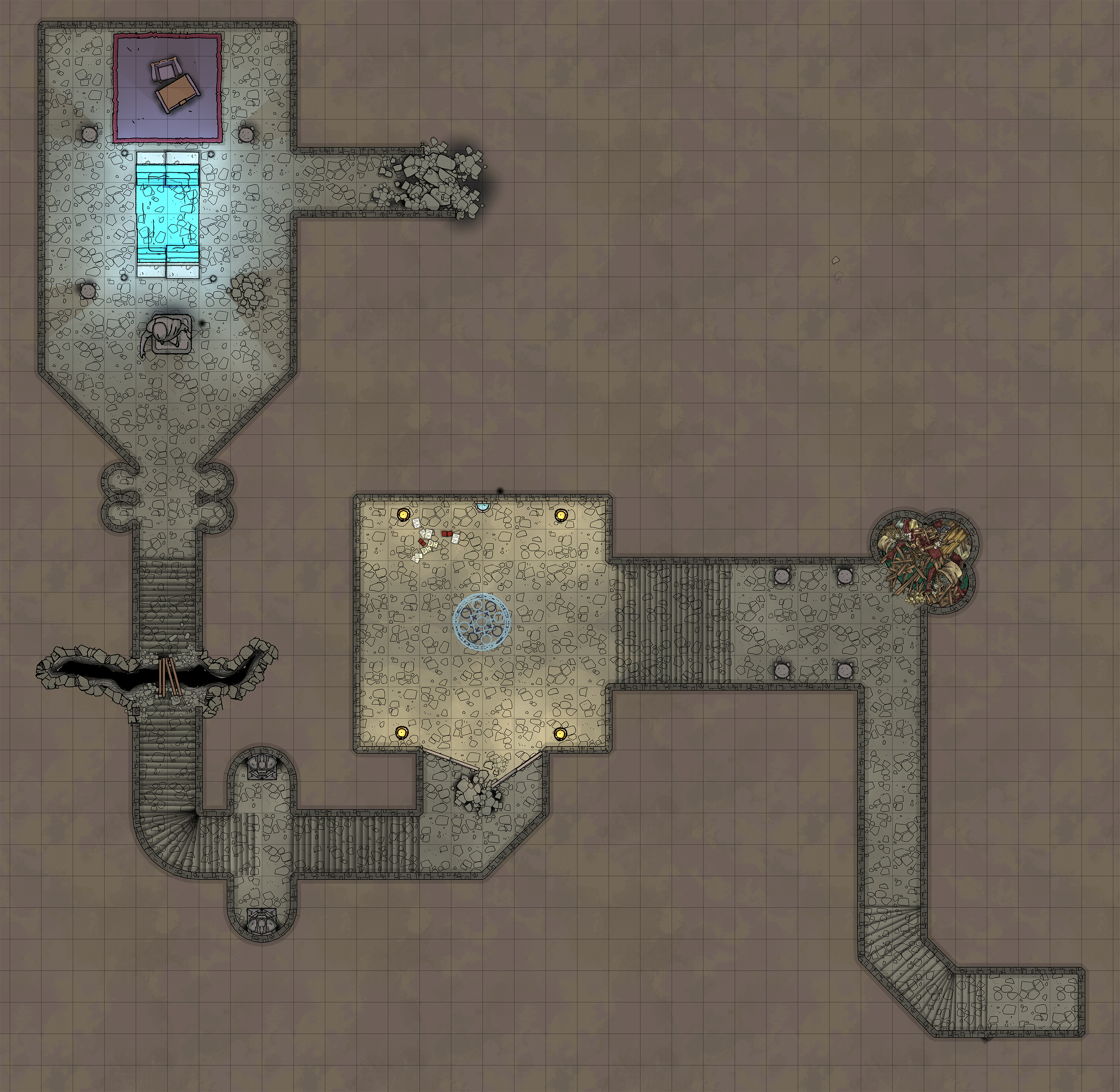 Tactical map of the Ethium Pool subterranean complex
