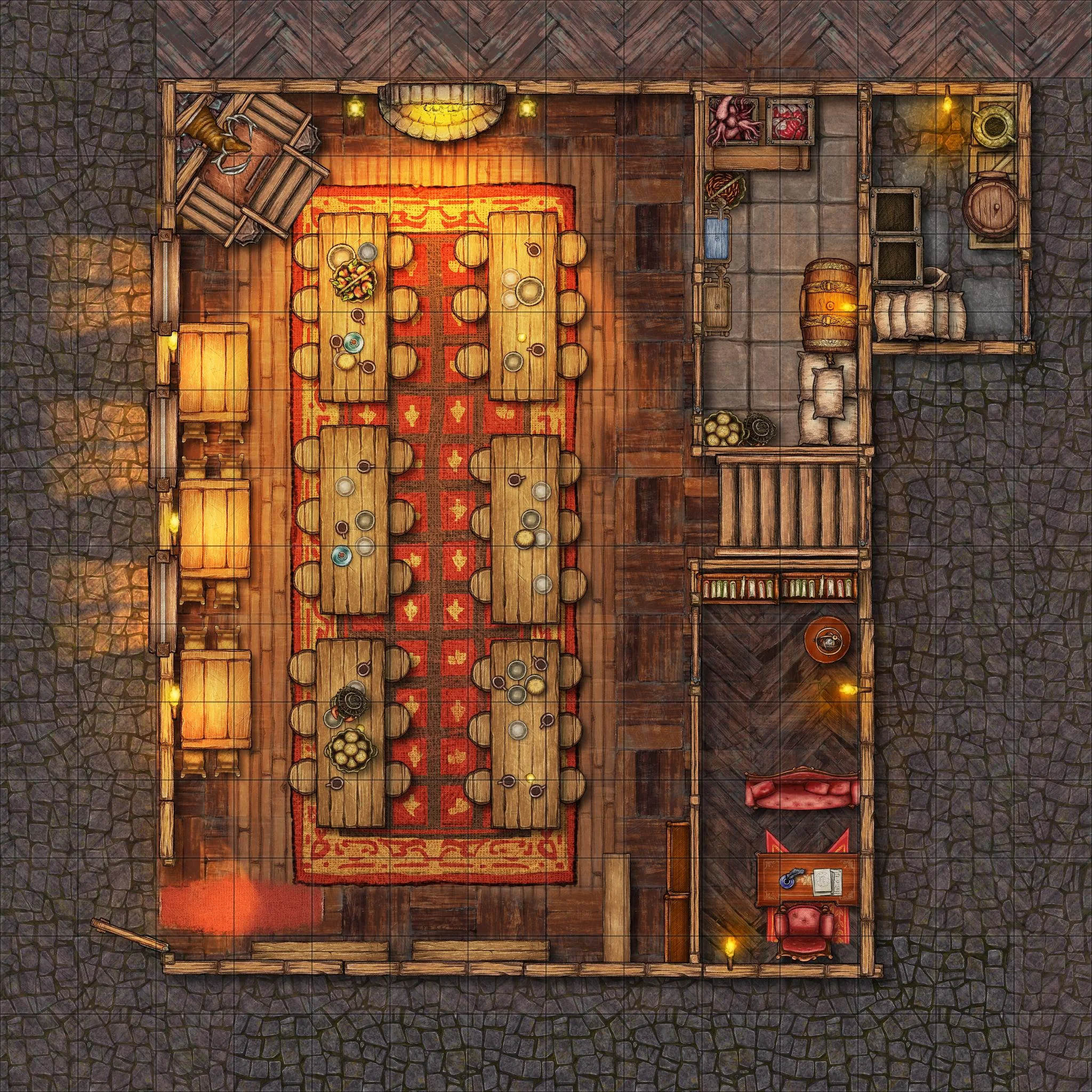 Floor plan of the Blue Moon Alehouse interior